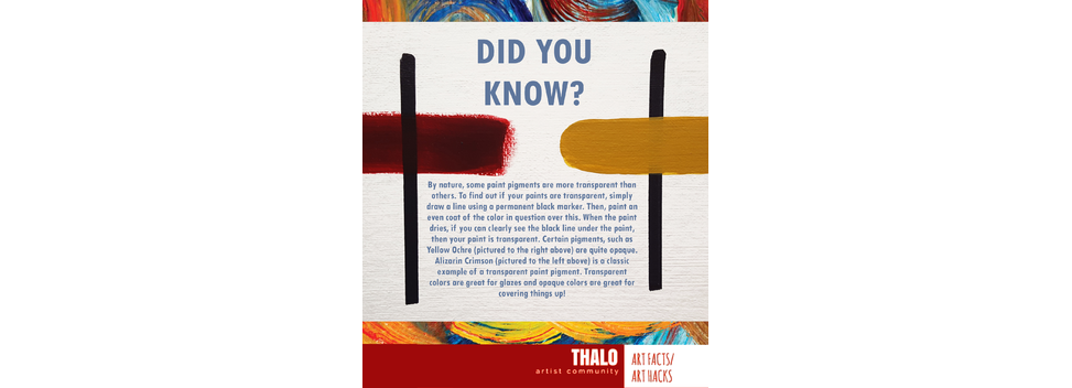 Art Hacksart Facts Transparent Vs Opaque Paint Thalo Articles